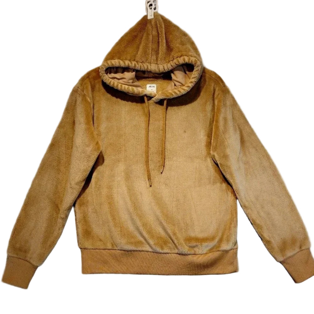 Ardene Tan Warm & Fuzzy Long Sleeve Teddy Hoodie in Size Small